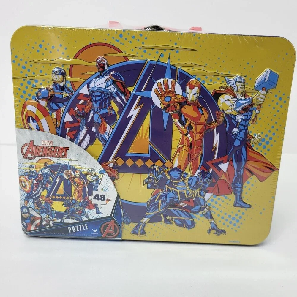 New Marvel Avengers Collector's‎ Tin Lunch Box Puzzle 48 Piece Kids Gift Toy